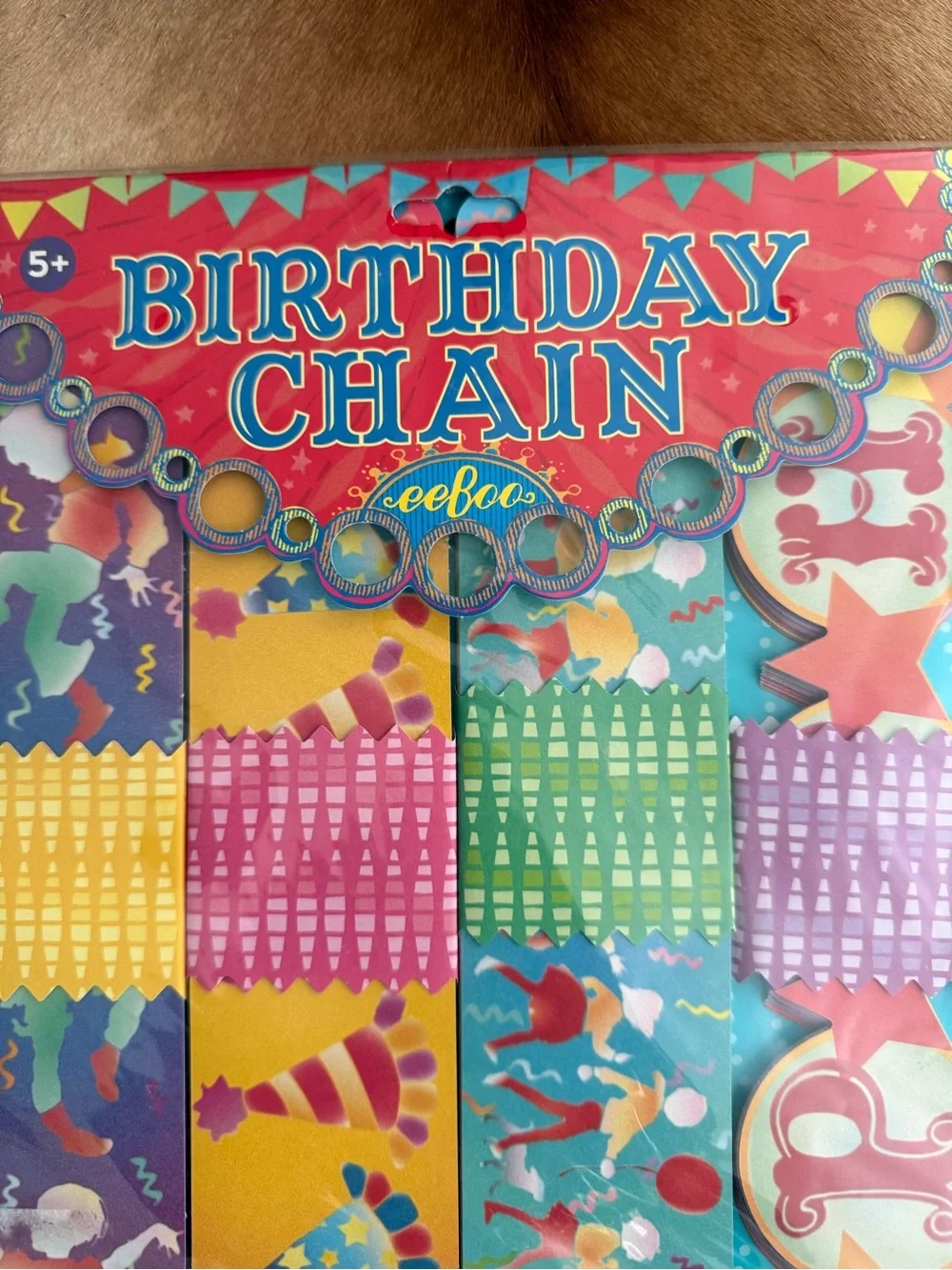 Brand NWT Birthday Chain Party Garland — Multicolor 24 Feet Long 34 Designs
